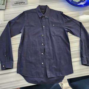 Marc by Marc Jacobs Men's Navy Blue Button Down Shirt Small Shrunken Fit